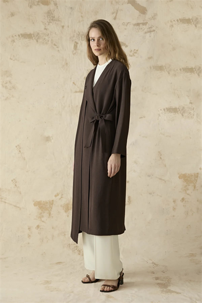 Bağlama Detaylı Kahve Giy Çık 0373