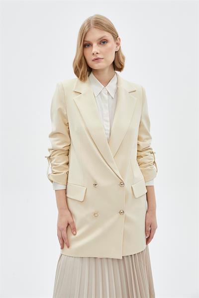Kol Detaylı Ekru Ceket 0002