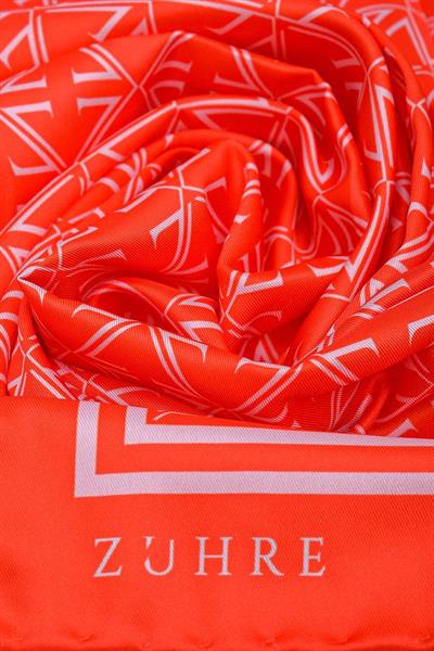 Monogram Desenli Polyester Twill Eşarp 0081