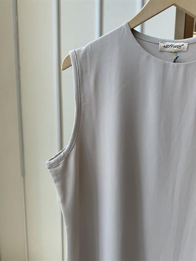 Önü Şifonlu Kolsuz Bej İçlik 869