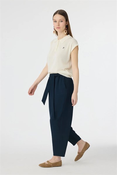 Bağlamalı Havuç Pantolon Lacivert 0268