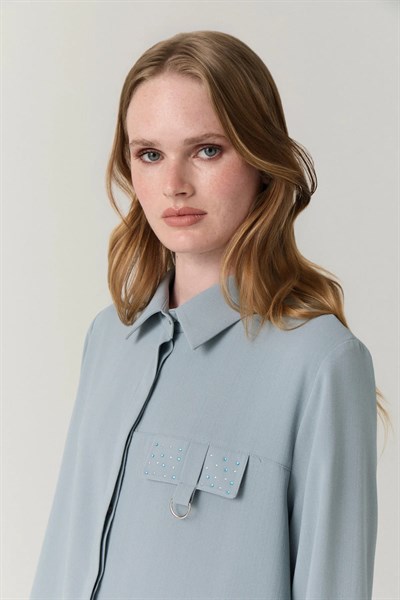 Cep Detaylı Uzun Açelya Tunik 1428