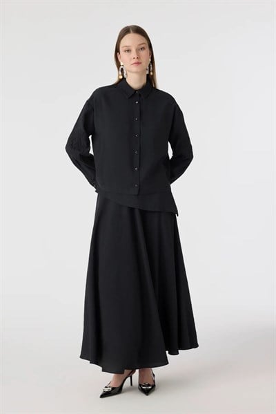 Kat ve Nakış Detaylı Siyah Takım 1808