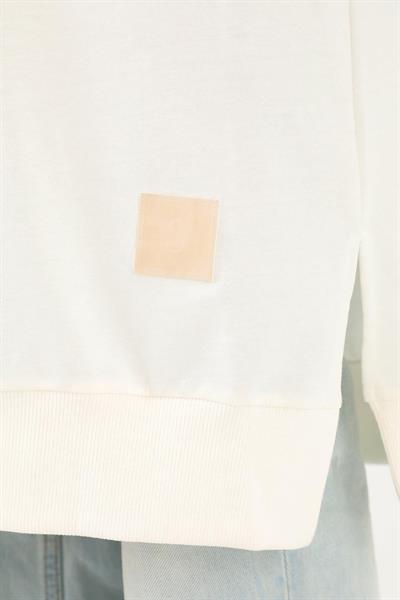Uzun Düz Ekru Sweatshirt 30645