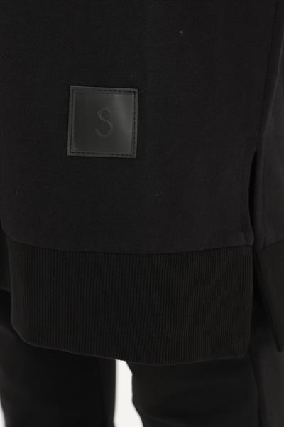 Uzun Düz Siyah Sweatshirt 30645