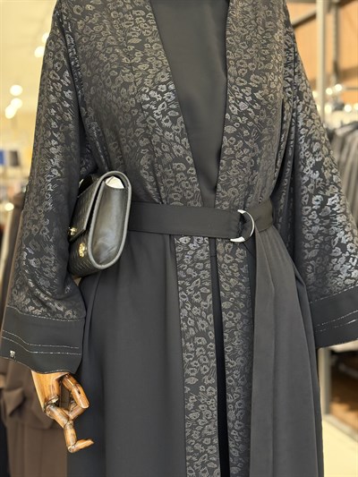 Bağlama Detaylı Jakarlı Siyah Giy Çık 0007