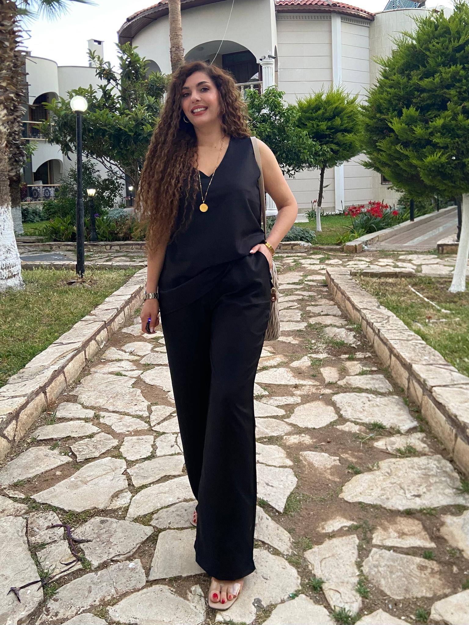 Siyah Takım Melaj Keten