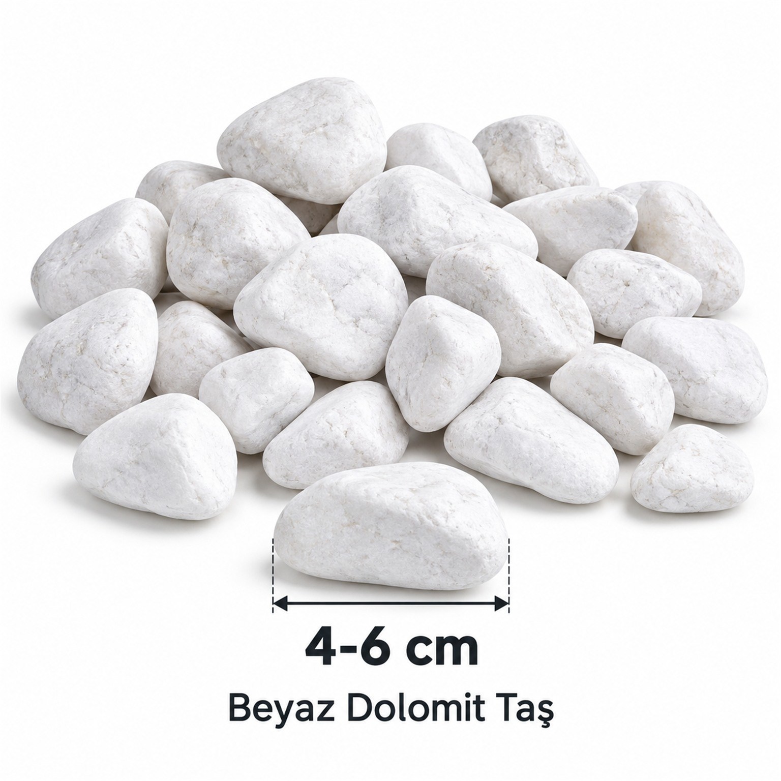 Beyaz Dolomit Taş 4-6 cm