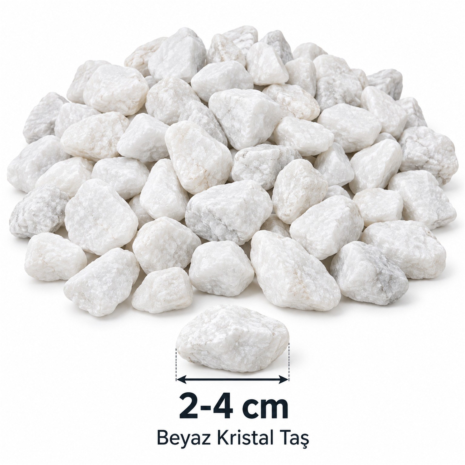 Beyaz Kristal Taş 2-4 cm