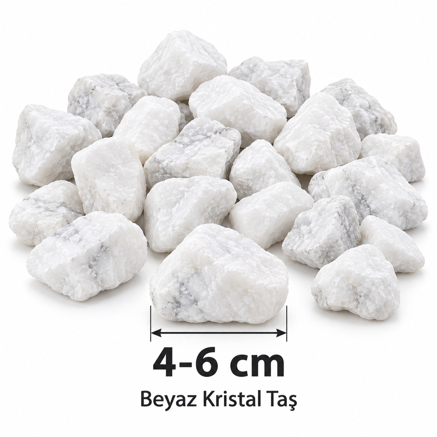 Beyaz Kristal Taş 4-6 cm