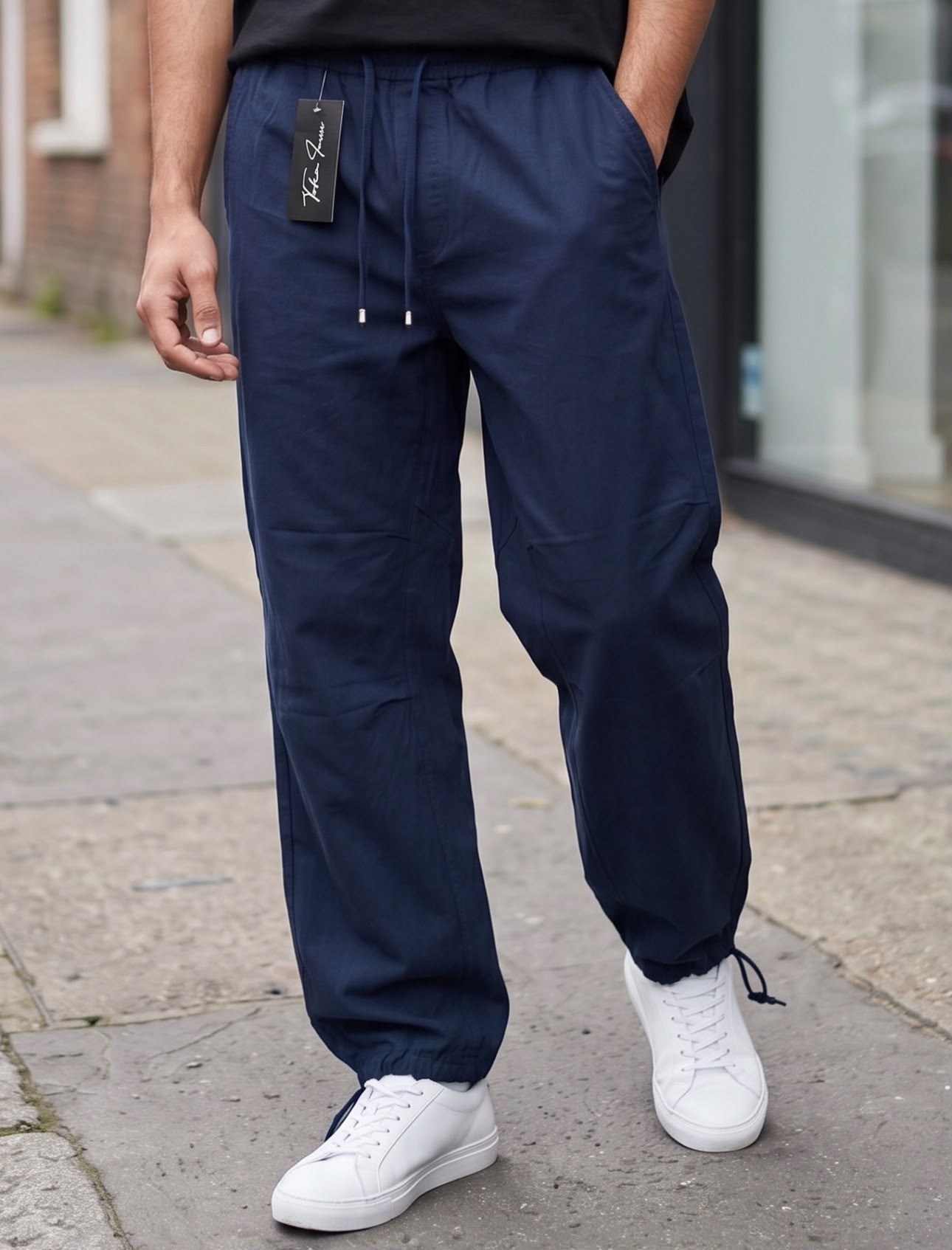 Baggy Paça Ayarlanabilir Pantolon Lacivert