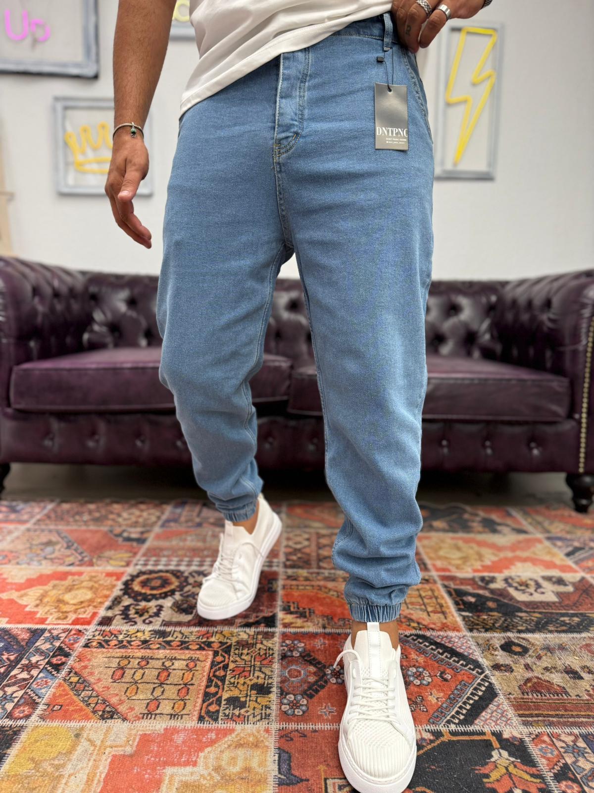 Dnt Paça Lastikli Jogger Mavi
