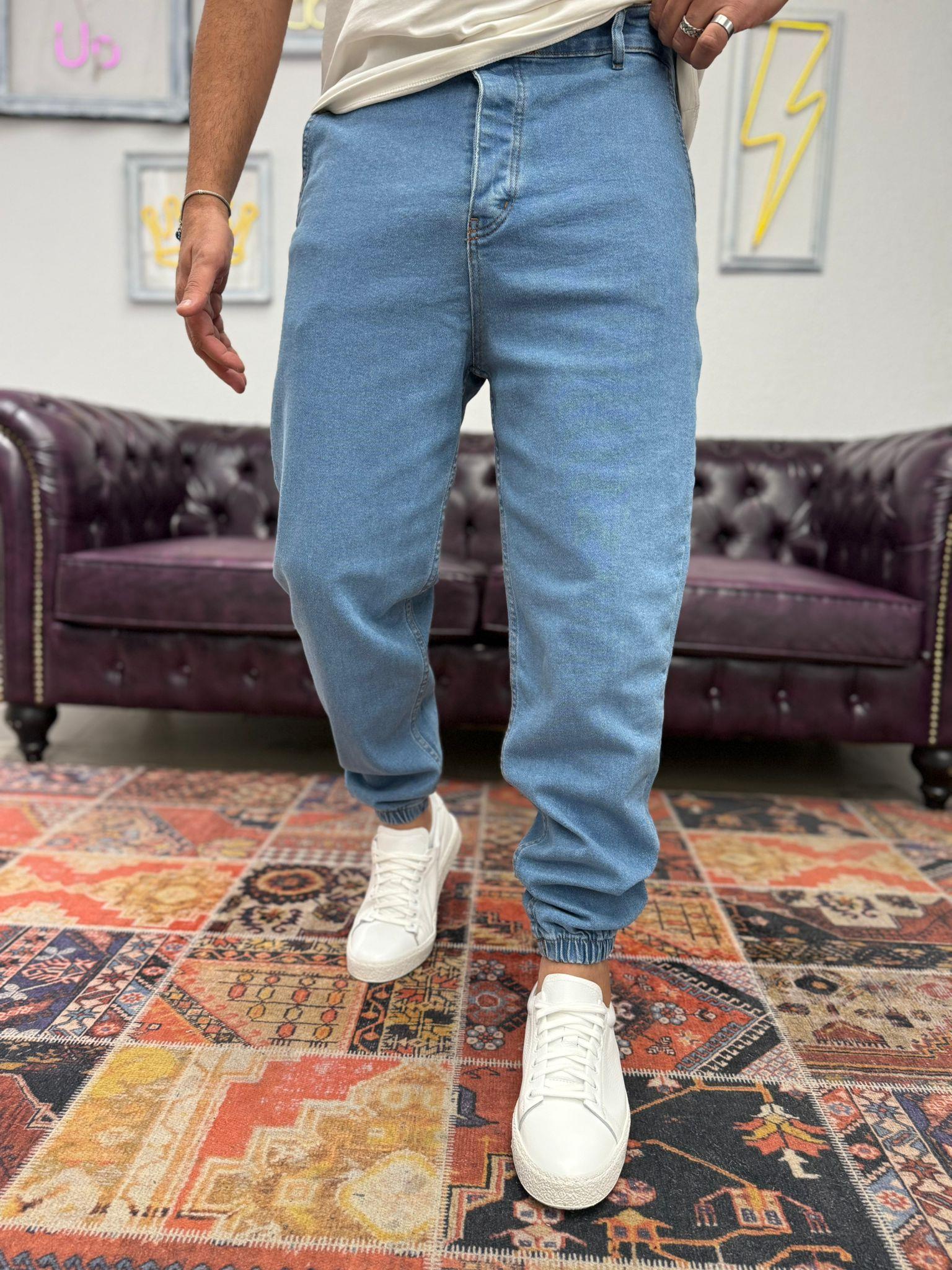 Dnt Paça Lastikli Jogger Pantolon Açık Mavi