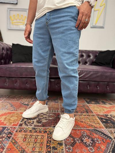 Paça Lastikli Jogger Kot Pantolon Koyu Mavi