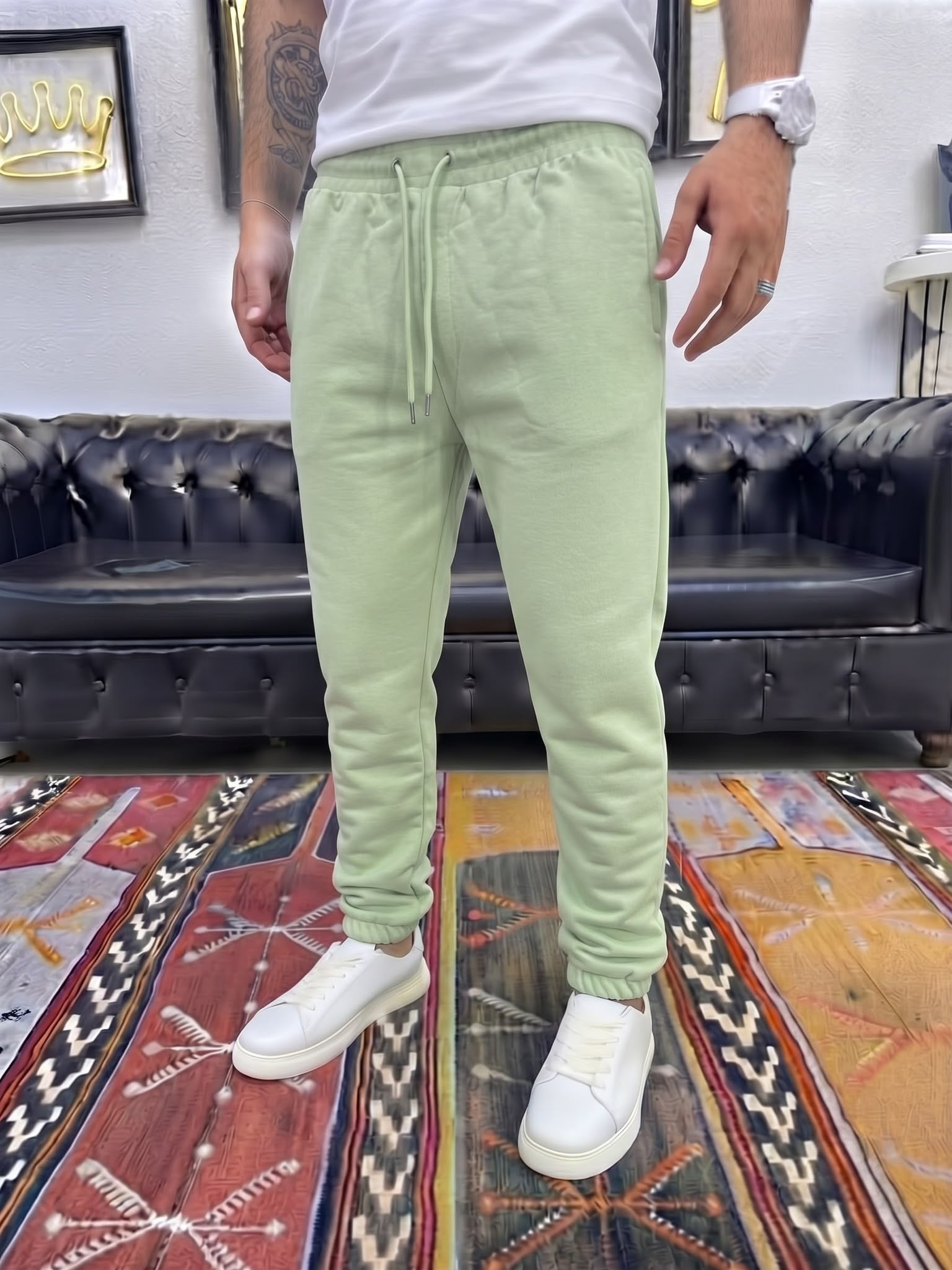 Basic Şardonsuz Eşofman Yeşil