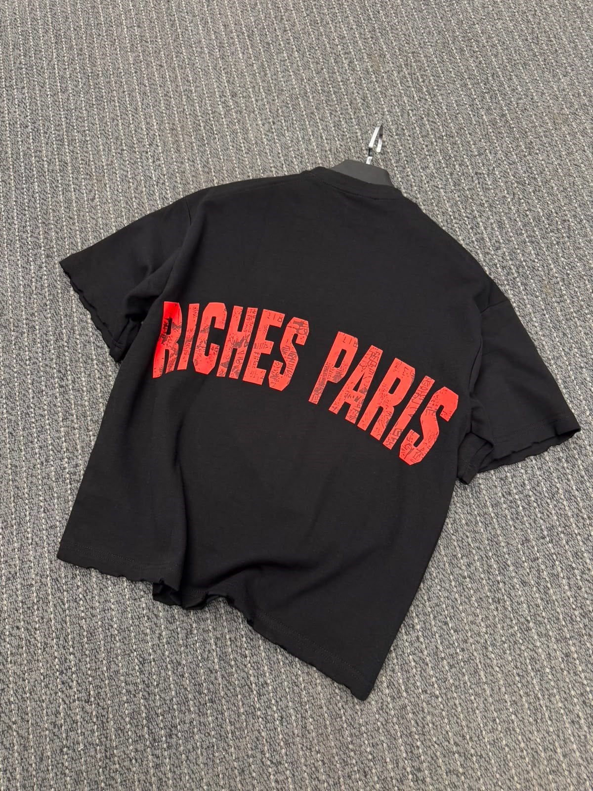 Basic Sırt Baskılı Riches Oversize Tişört Siyah