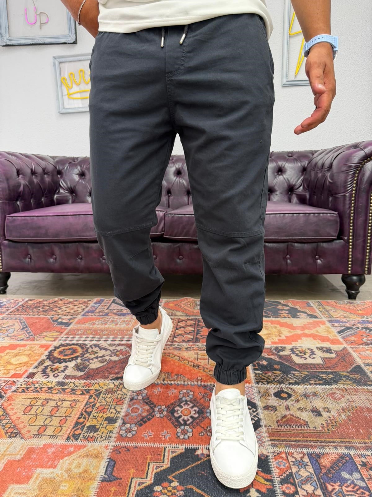 Gabardin Paça Lastikli Jogger Antrasit
