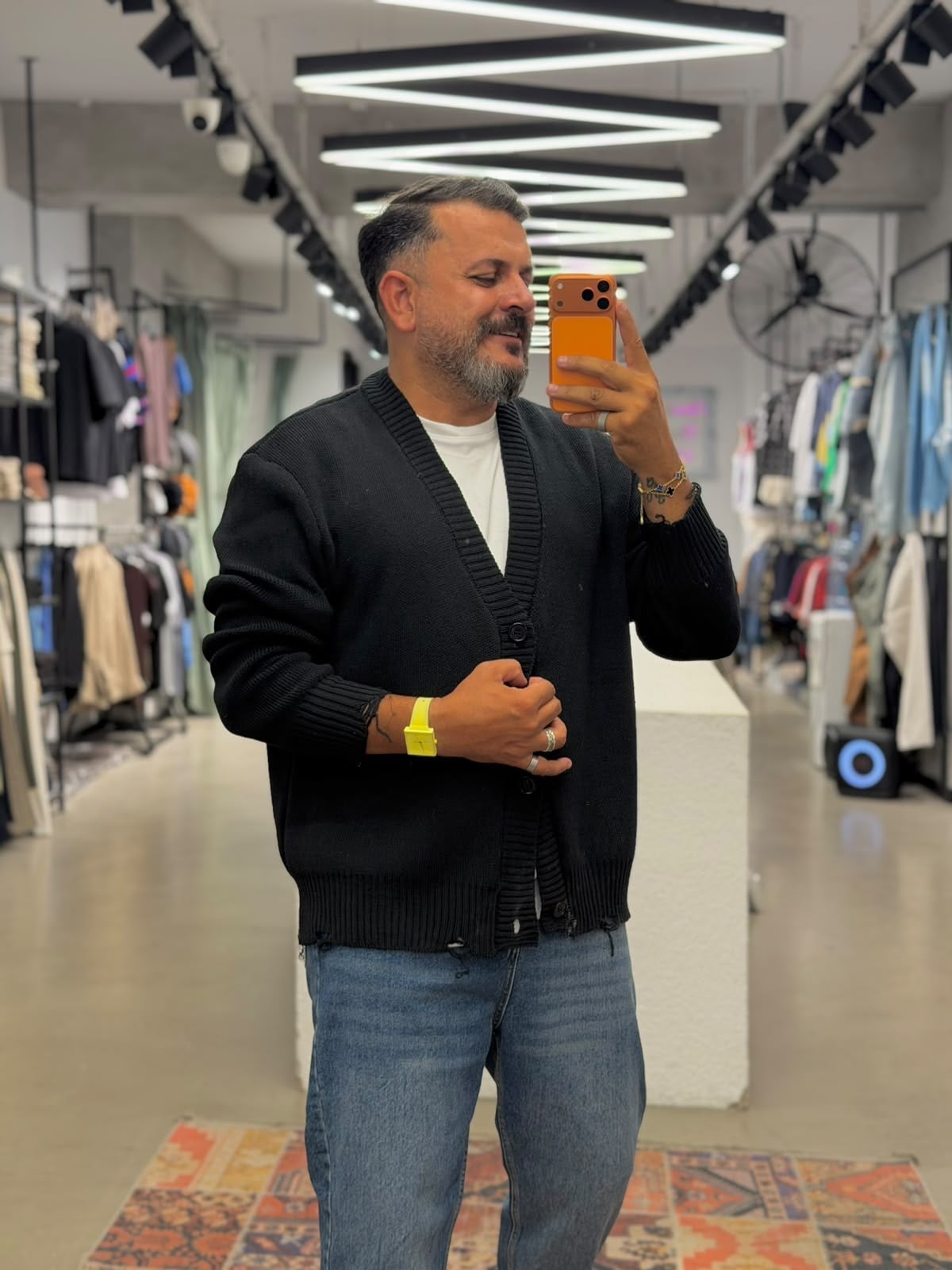 Örme Hırka Oversize Siyah