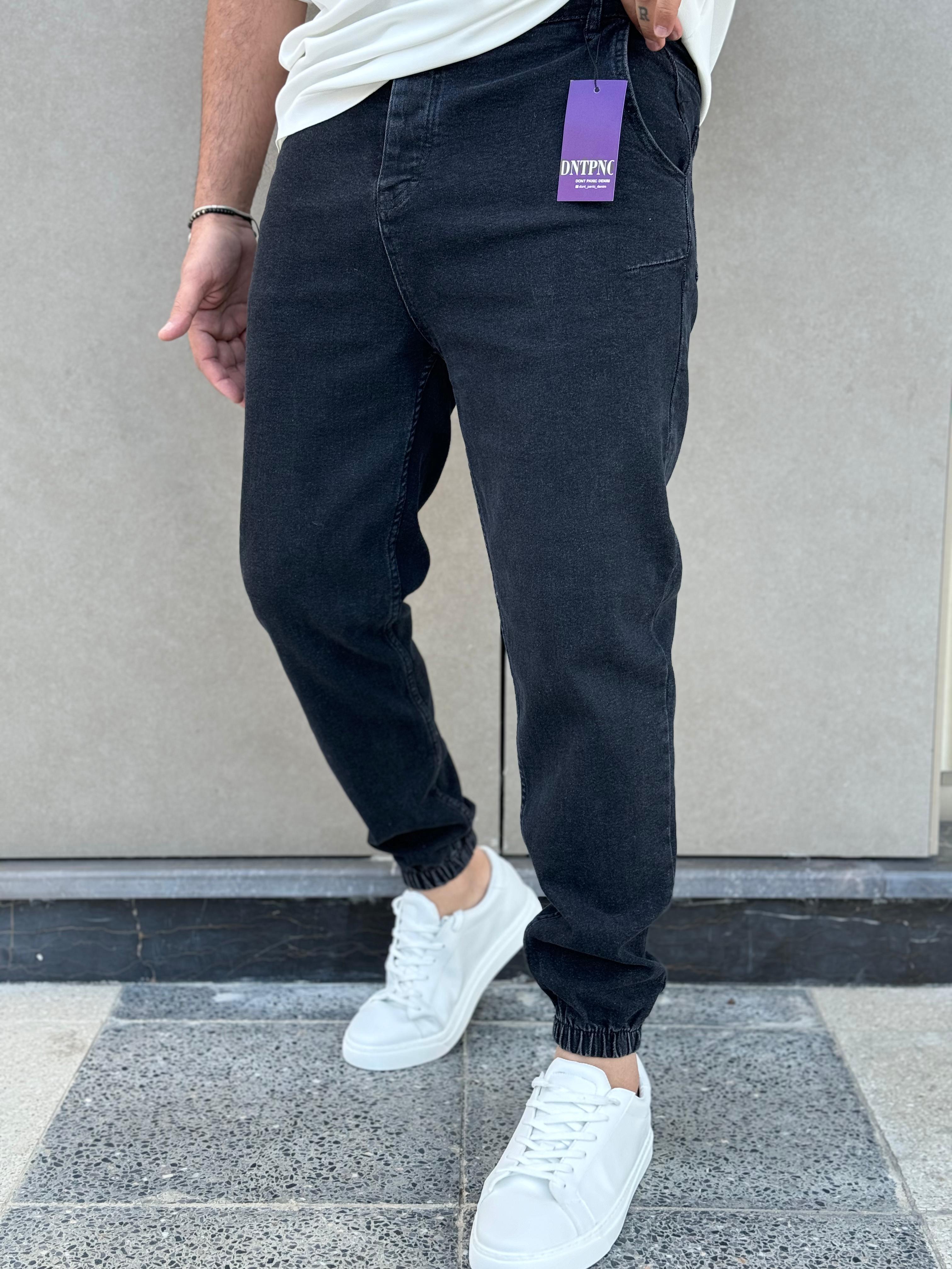 Paça Lastik Jogger Pantolon Siyah