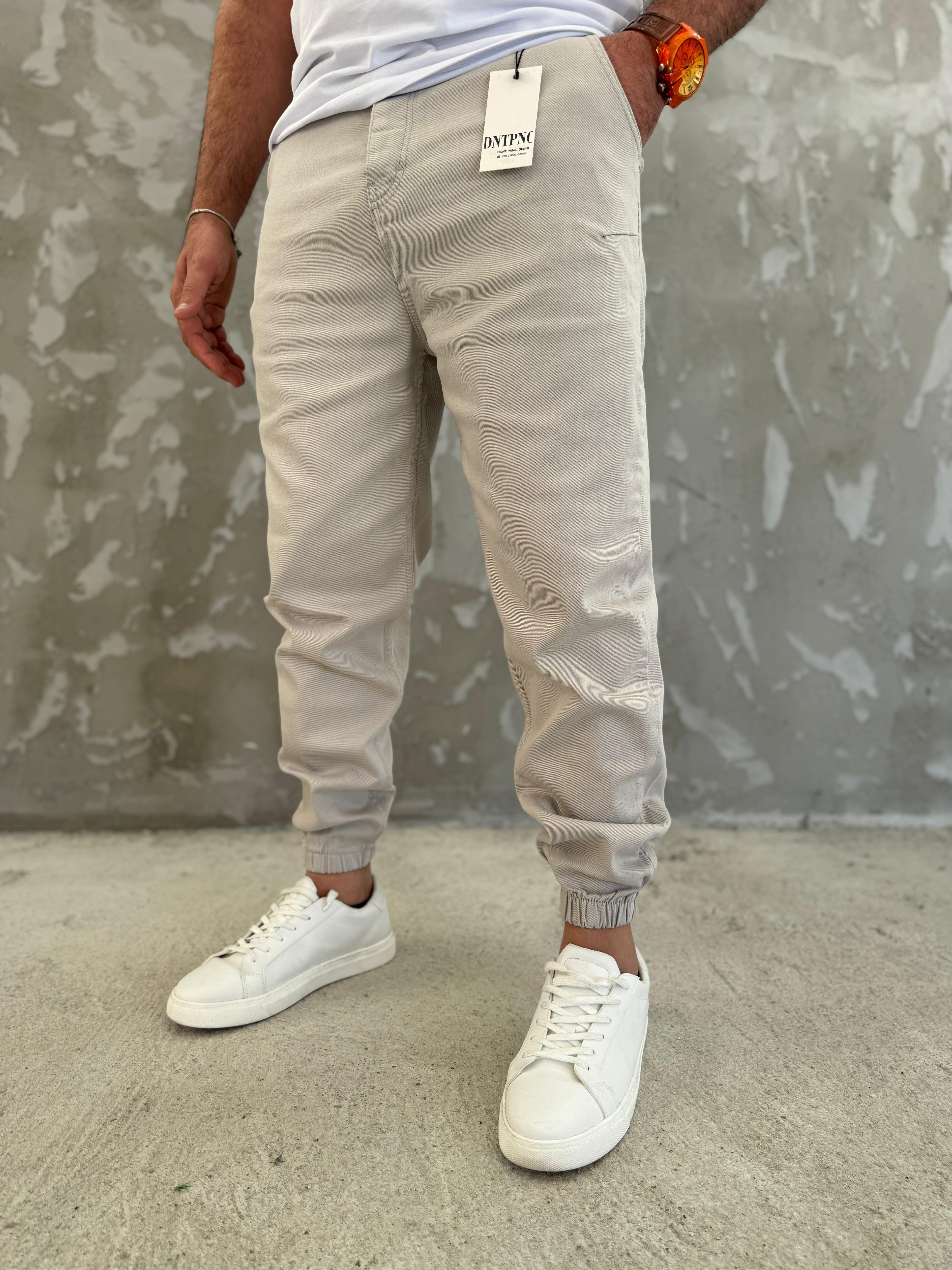 Paça Lastik Likralı Taş Yıkama Jogger  Pantolon