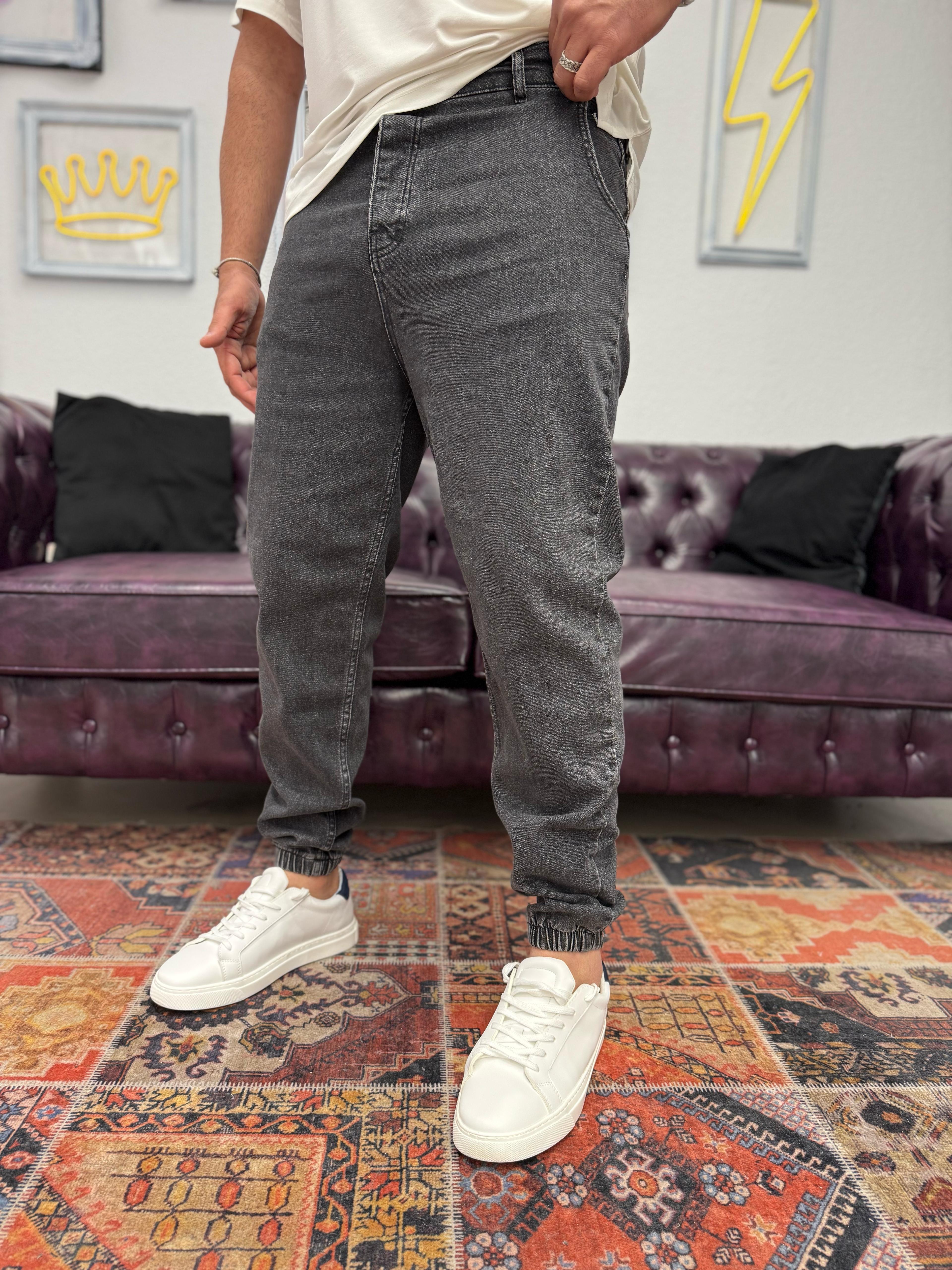 Paça Lastikli Jogger Kot Pantolon Antrasit