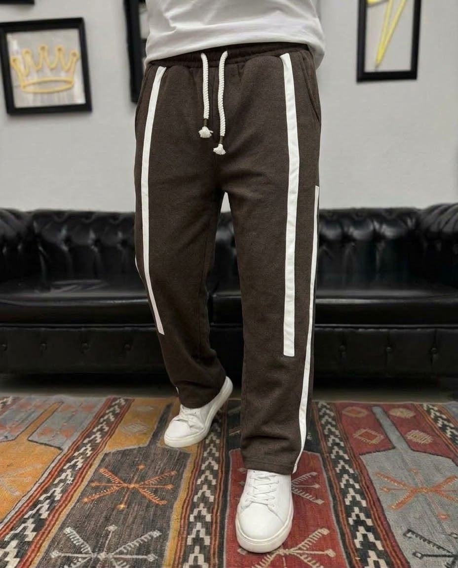 Şerit Detay Jogger Kahve