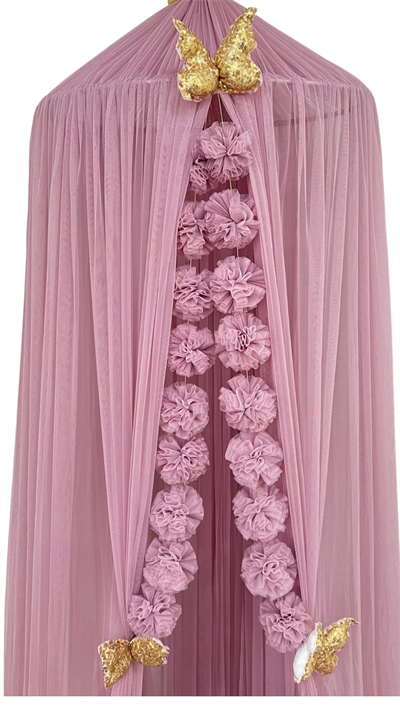 Mürdüm Sıralı Minik Tül Ponpon