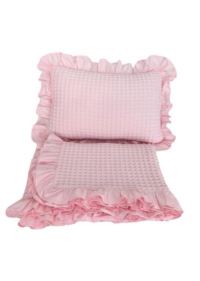 Pembe  Fırfırlı Pike Takımı