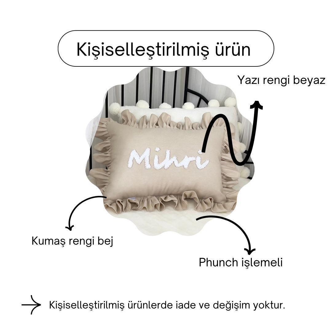 Phunch İşlemeli Fırfırlı Yastık