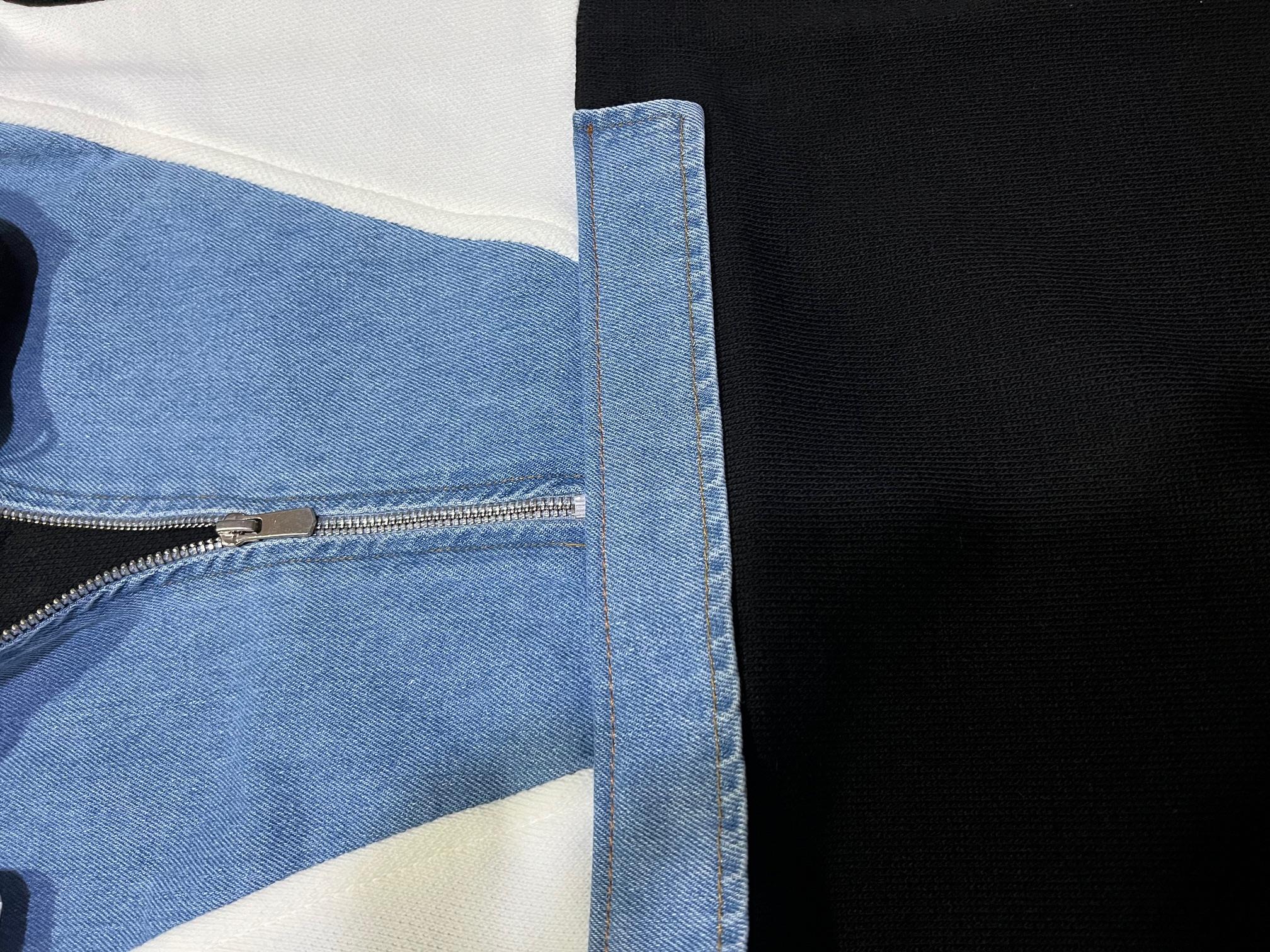 Premium Kalite Denim Kot Detaylı Kapşonlu Triko Takım İkili Tasarım Triko Takım
