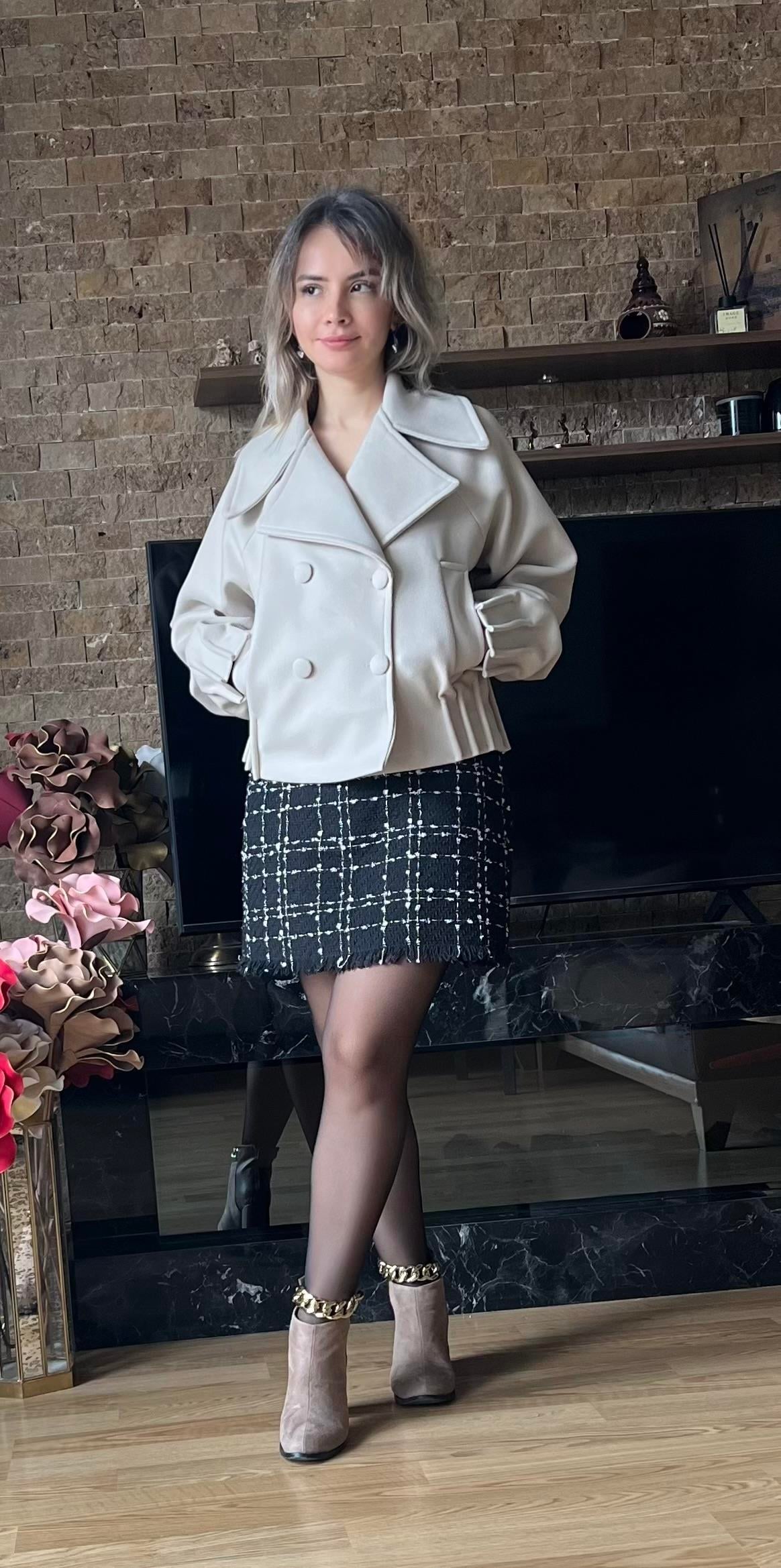 Premium Kalite Kadın Kısa Kaşe Kaban | Trend Oversize Muadil Model