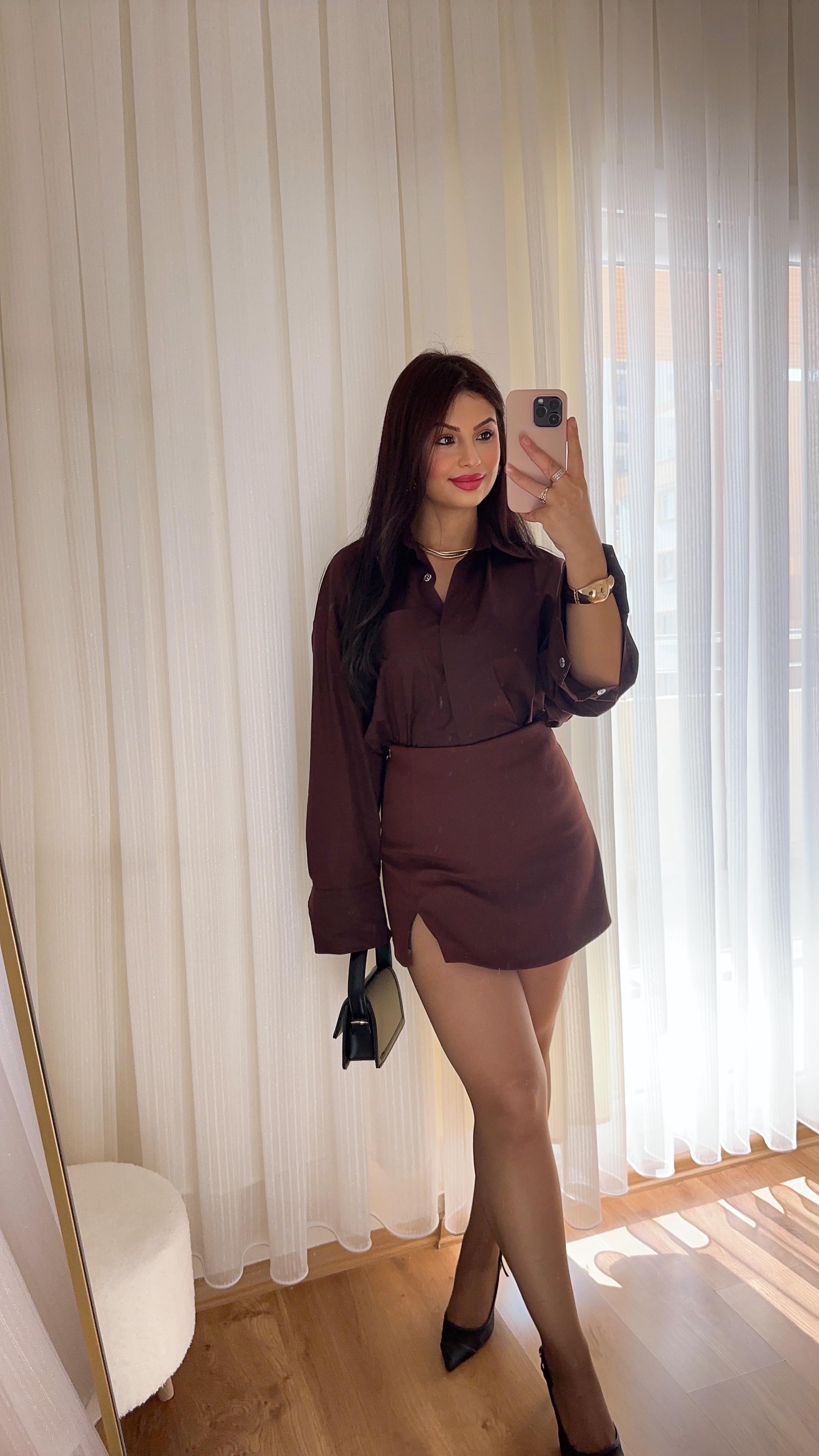 Flore Kahve Şort Etek
