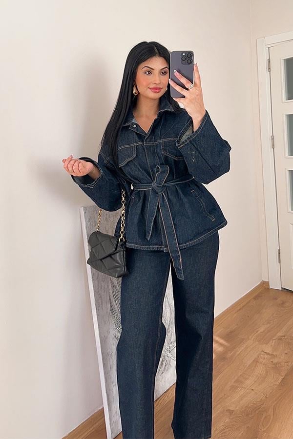 Merina Denim Palazzo Pantolon