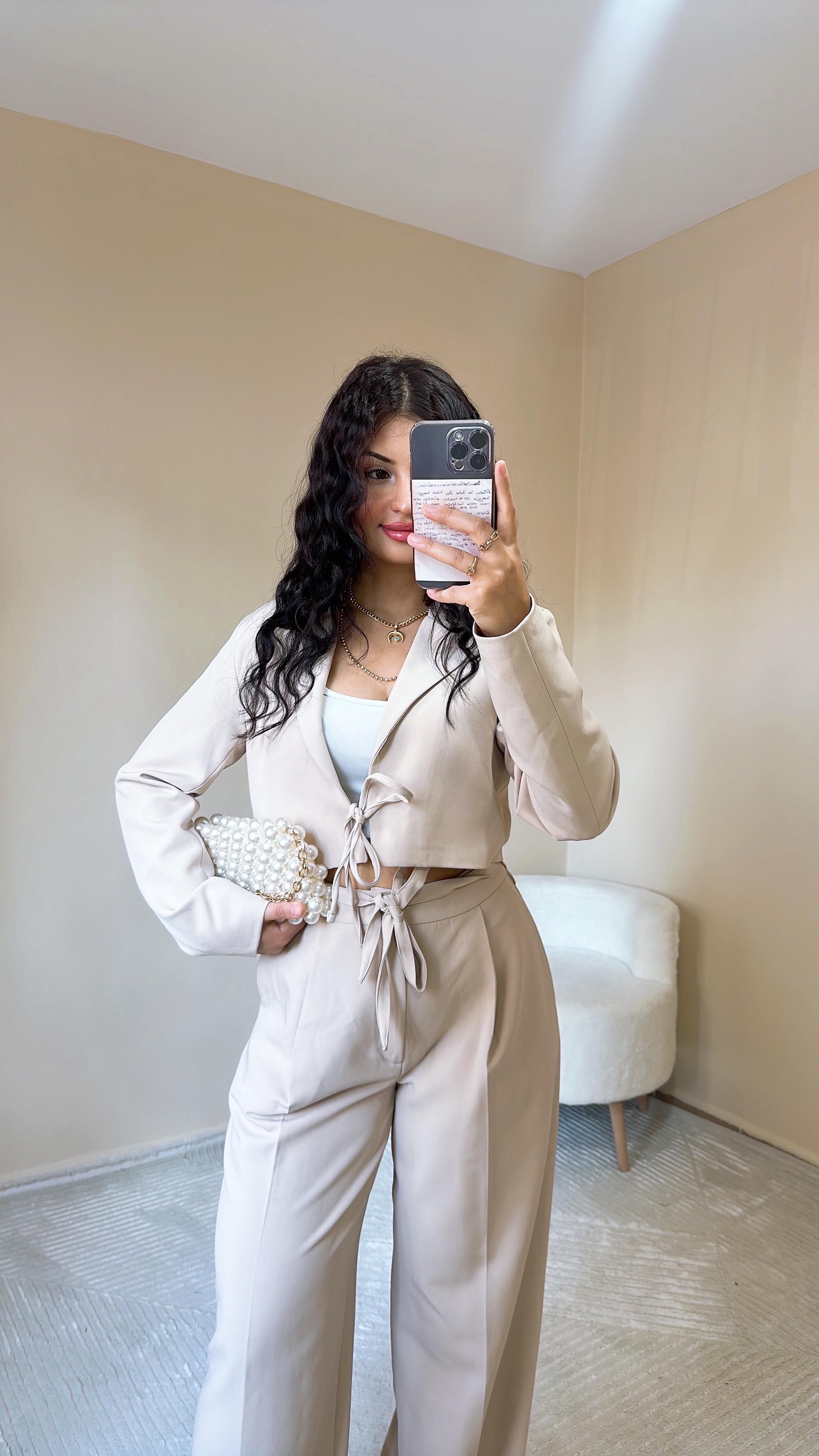 Mozjova Blazer Takım - Krem