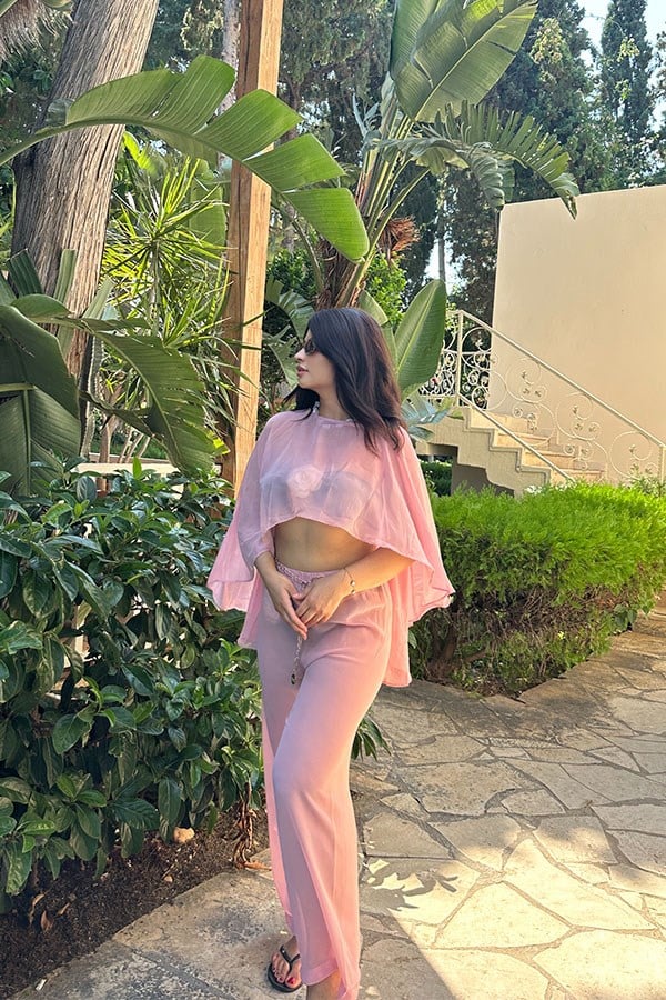 Pembe Şifon Plaj Takım
