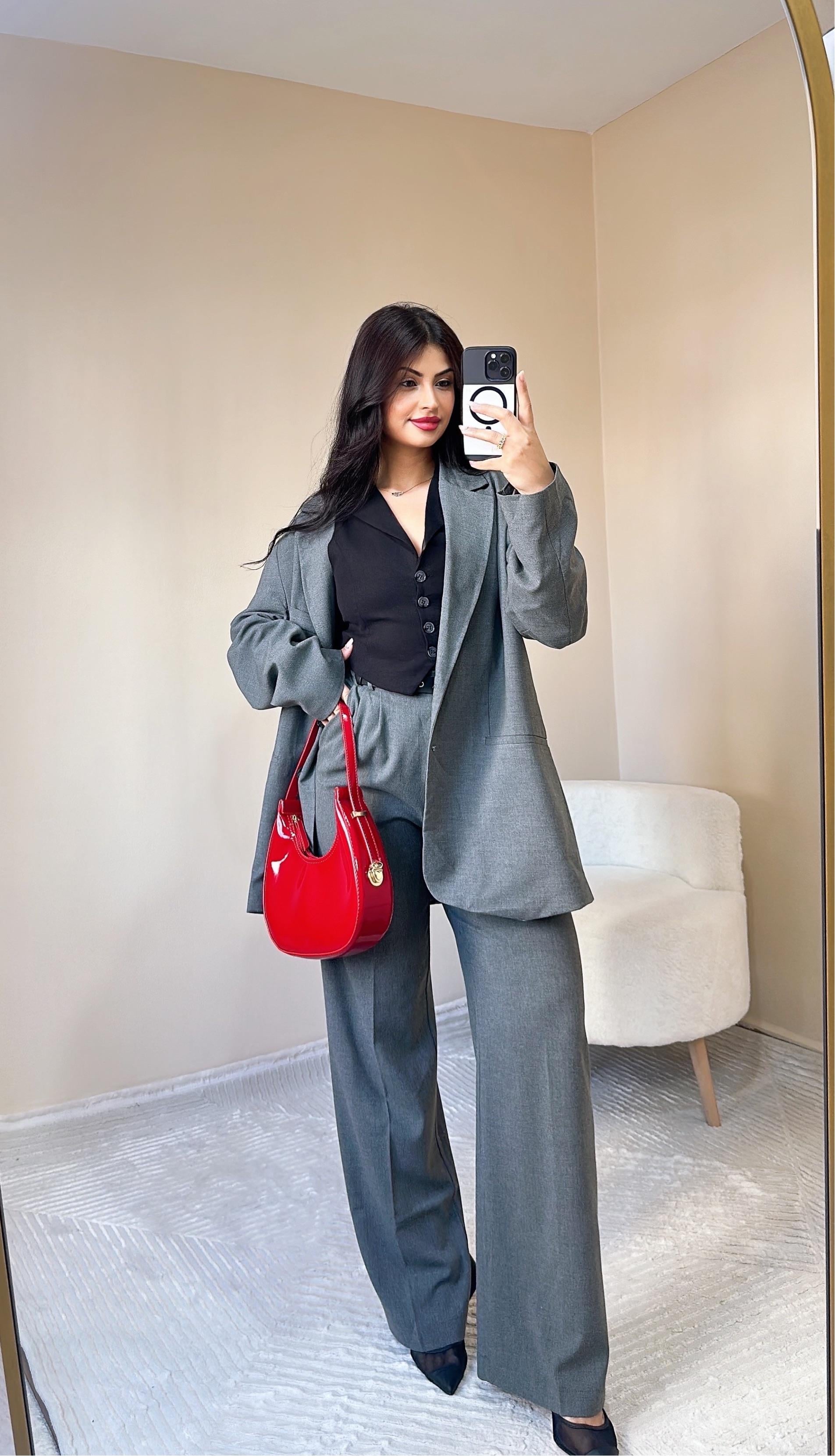Julia Gri Oversize Blazer Ceket