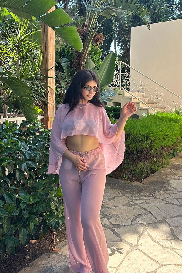 Pembe Şifon Plaj Takım