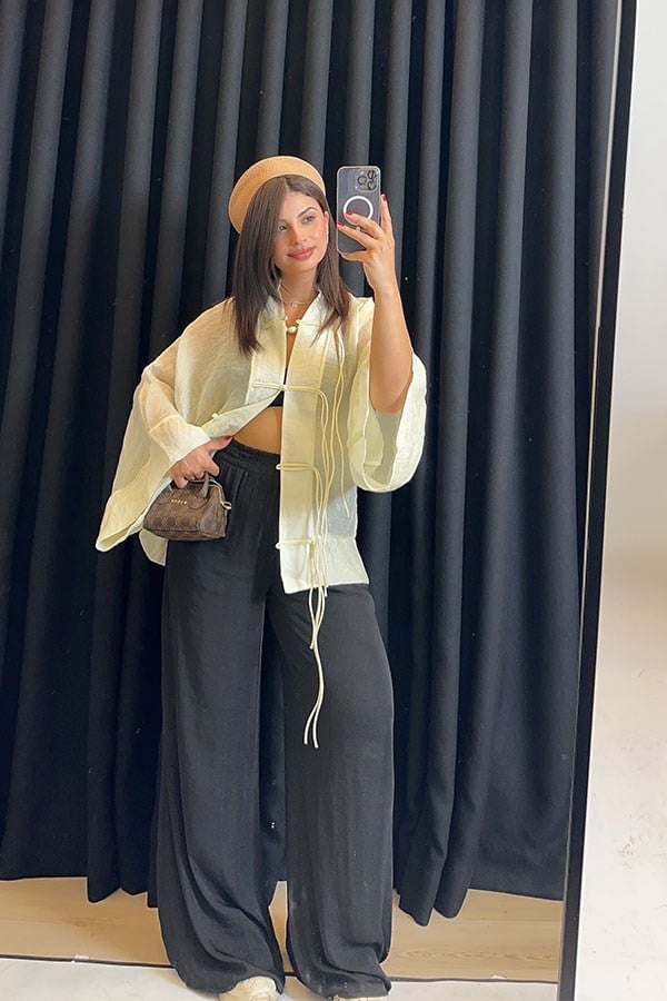 Tereyağ Sarısı Transparan Kimono