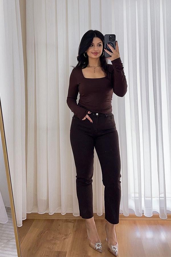 Zr Marka Kahve Flare Jean