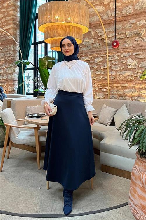Dipmoda kadın bağlamalı A form tesettür etek RY075
