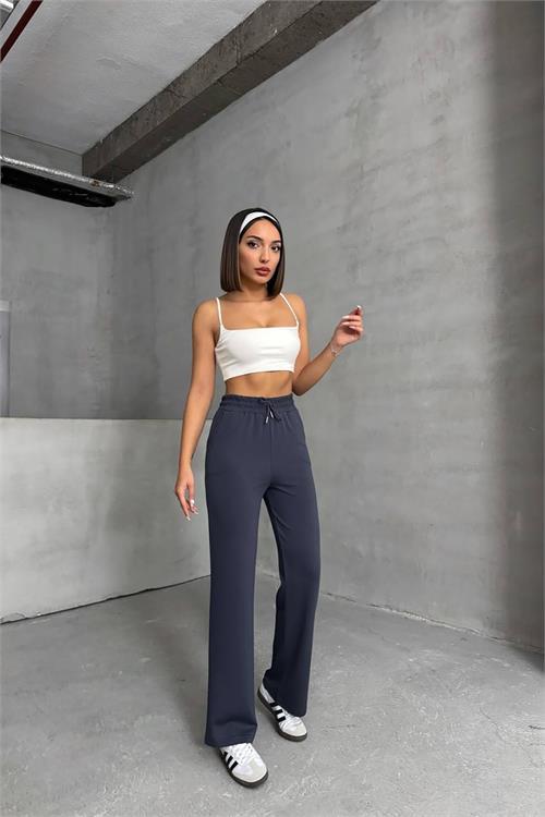 Dipmoda kadın antrasit bol paça eşofman altı DPNBG066