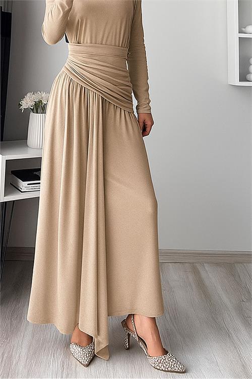 Dipmoda kadın candy kumaş tesettür elbise NMS047