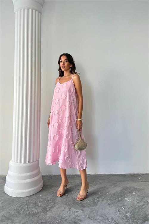 Dipmoda kadın fisto dokulu salaş kesim yazlık elbise DPG098