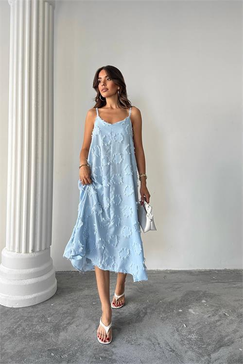 Dipmoda kadın fisto dokulu salaş kesim yazlık elbise DPG098