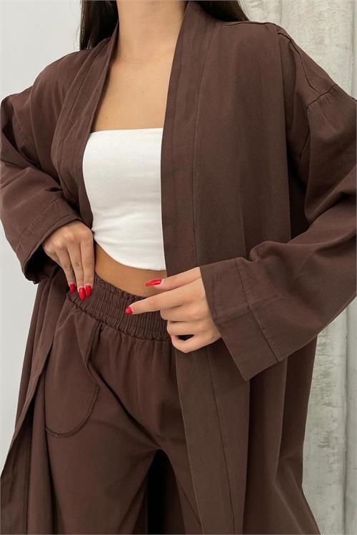 Dipmoda kadın gabardin alt üst ikili takım NBDM8076 