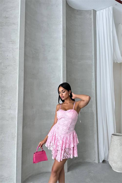 Dipmoda kadın içi şortlu prenses mini elbise NBDF060