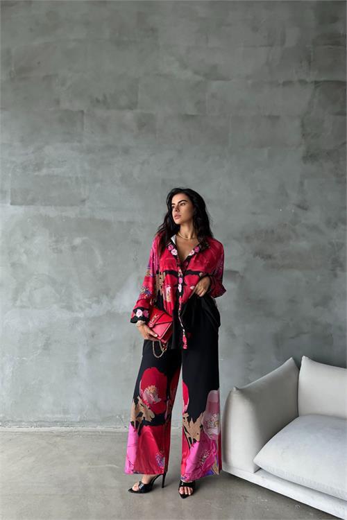 Dipmoda kadın jessica kumaş pantolon gömlek ikili takım DPMS42100