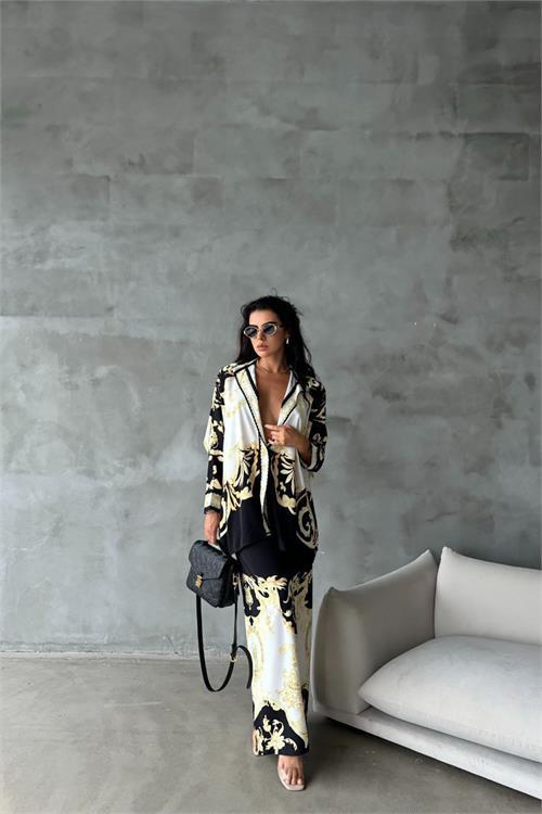 Dipmoda kadın jessica kumaş pantolon gömlek ikili takım DPMS42100