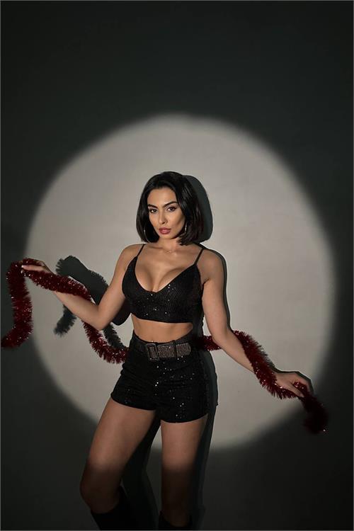 Dipmoda kadın kemerli crop şort alt üst takım DPNBDF02