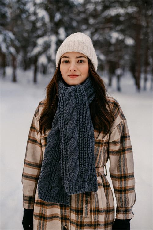 Dipmoda kadın kışlık kalın dokulu örme atkı DPAKS050